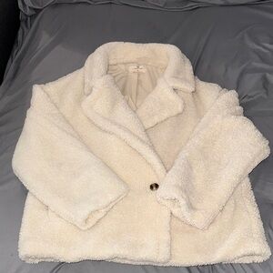 Women's Cream Teddy Coat